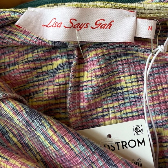 Lisa Says Gah Halter Tie Bodycon Midi Dress Size Medium Spacedye NWT - Picture 7 of 7